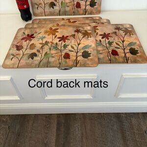Floral Cork Back Mats - Multicolor